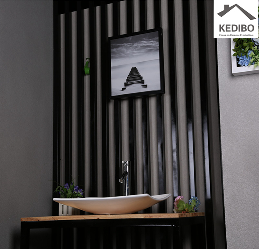 style, value and relief in one small space - wall mounted sink and vanity